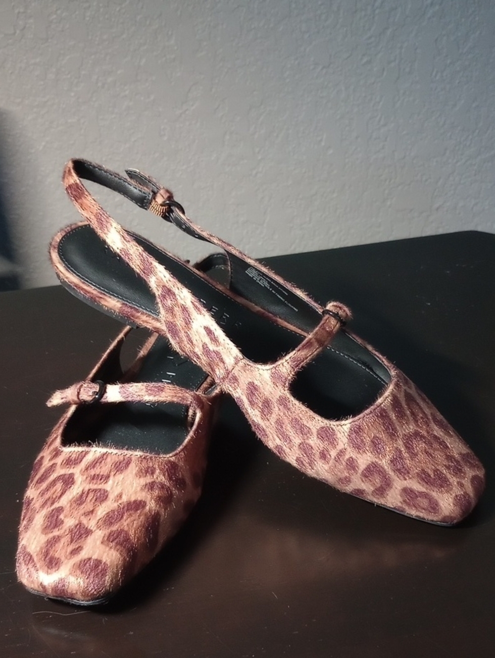 Katy Perry Collections Leopard Print Mary Jane Slingback Flats - Brown/Tan